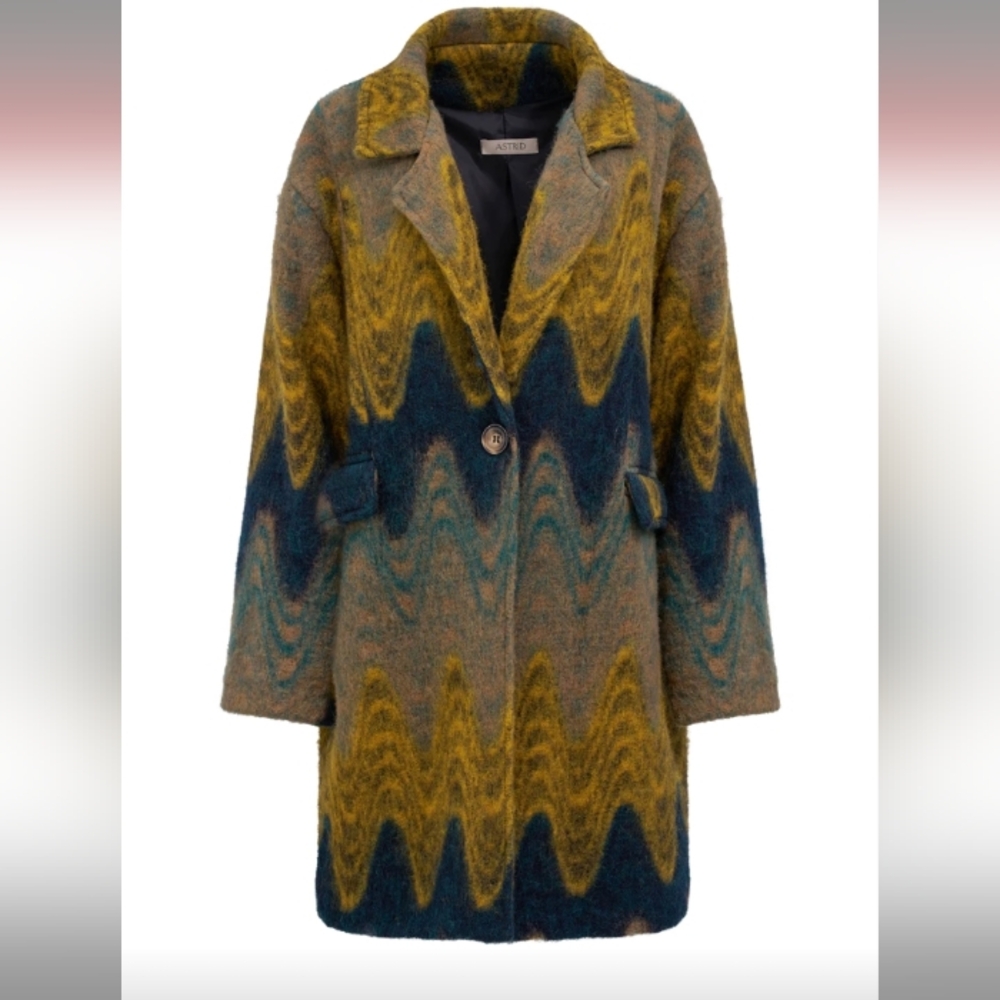 Astrid Multicolor Zigzag Pattern Coat
